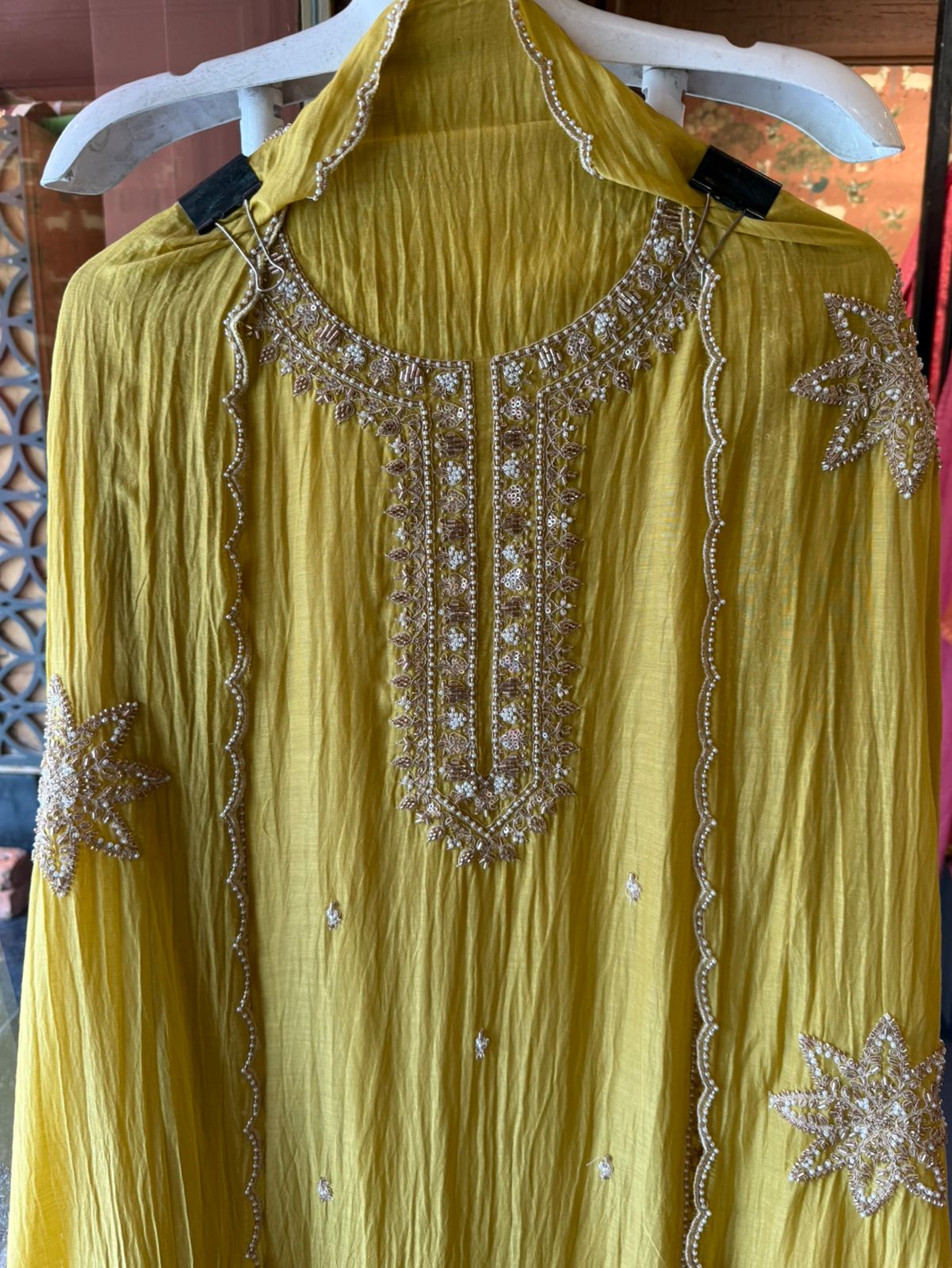 Lightweight crinkled Mul cotton Suit