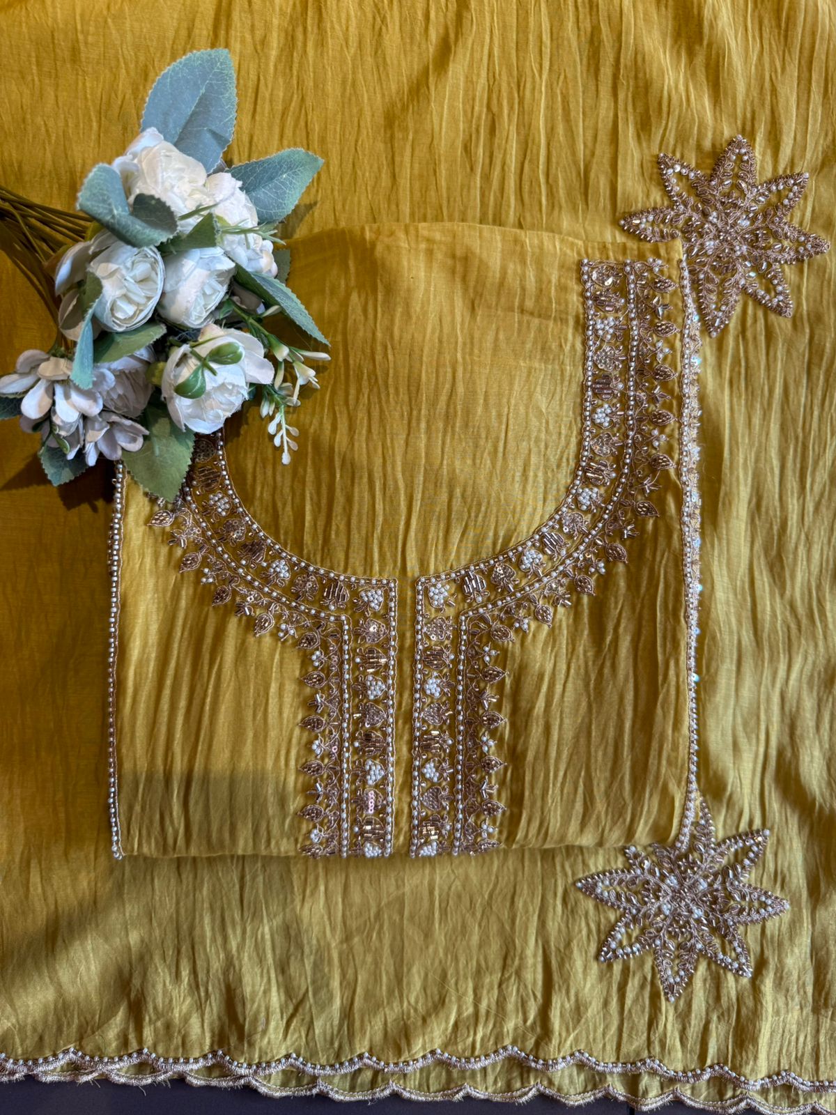 Lightweight crinkled Mul cotton Suit