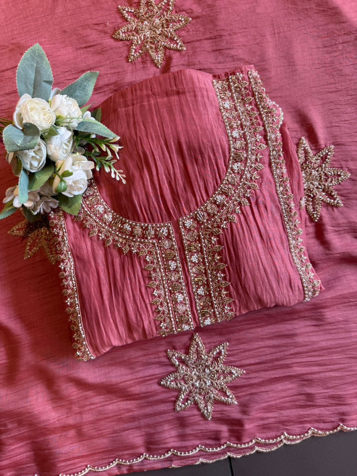 Lightweight crinkled Mul cotton Suit