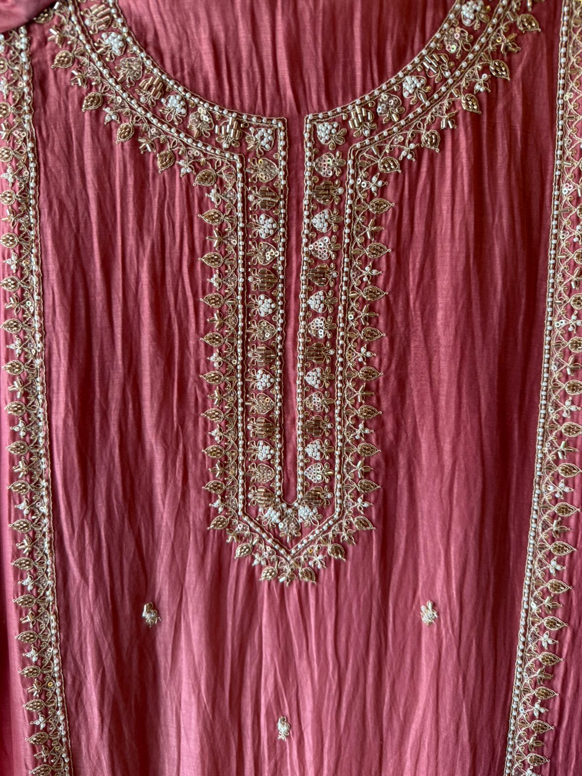 Lightweight crinkled Mul cotton Suit