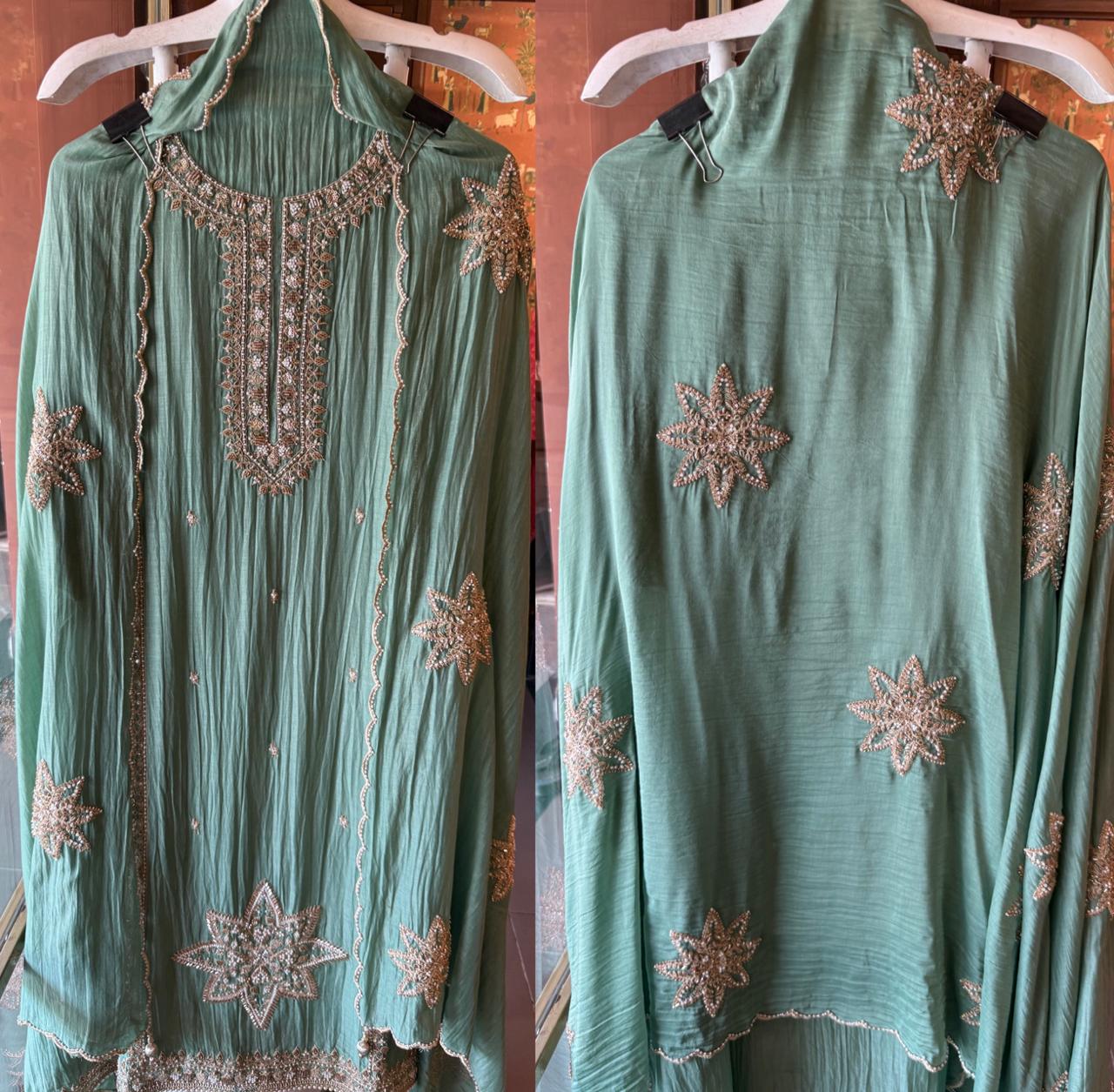 Lightweight crinkled Mul cotton Suit