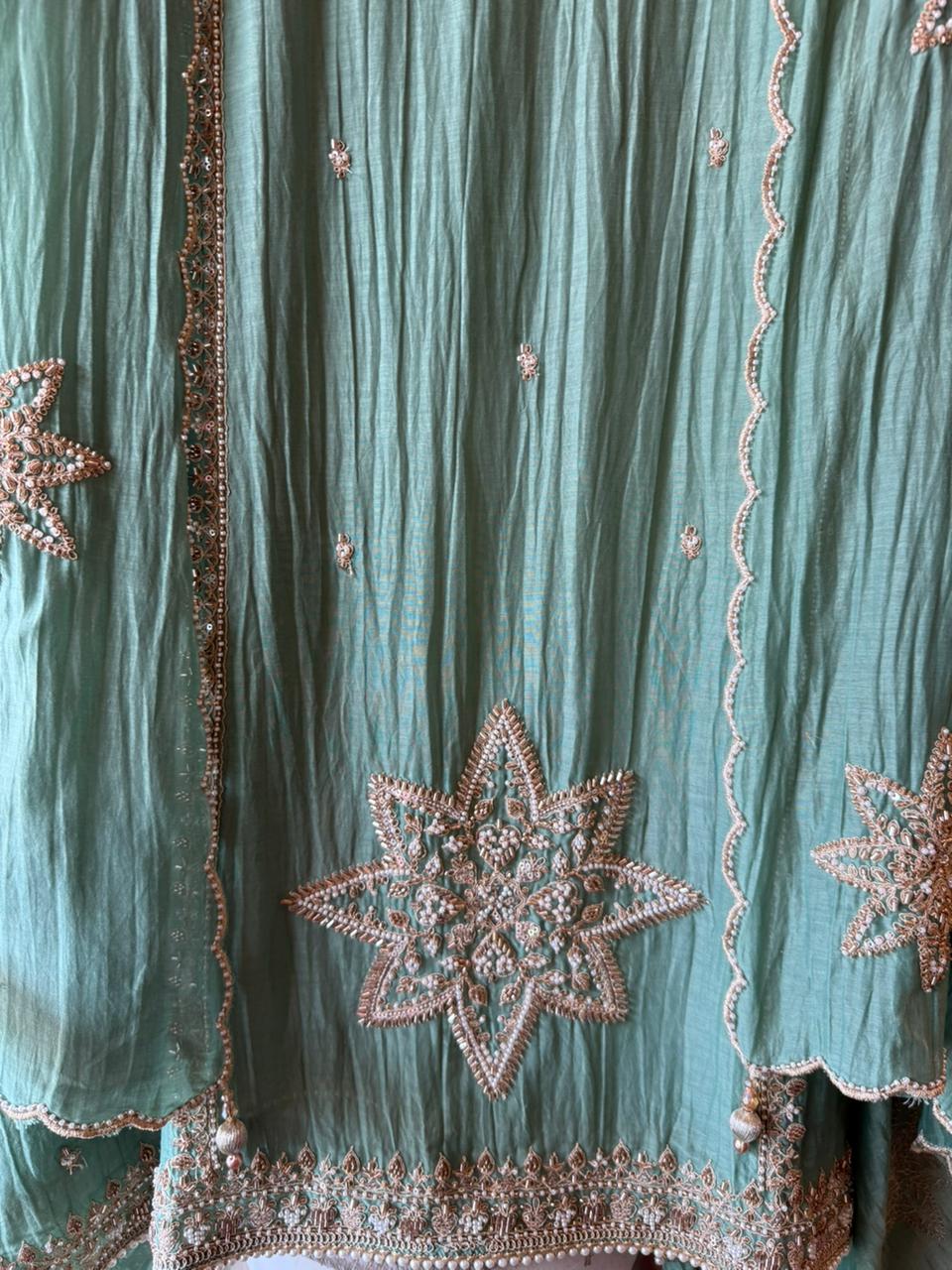 Lightweight crinkled Mul cotton Suit