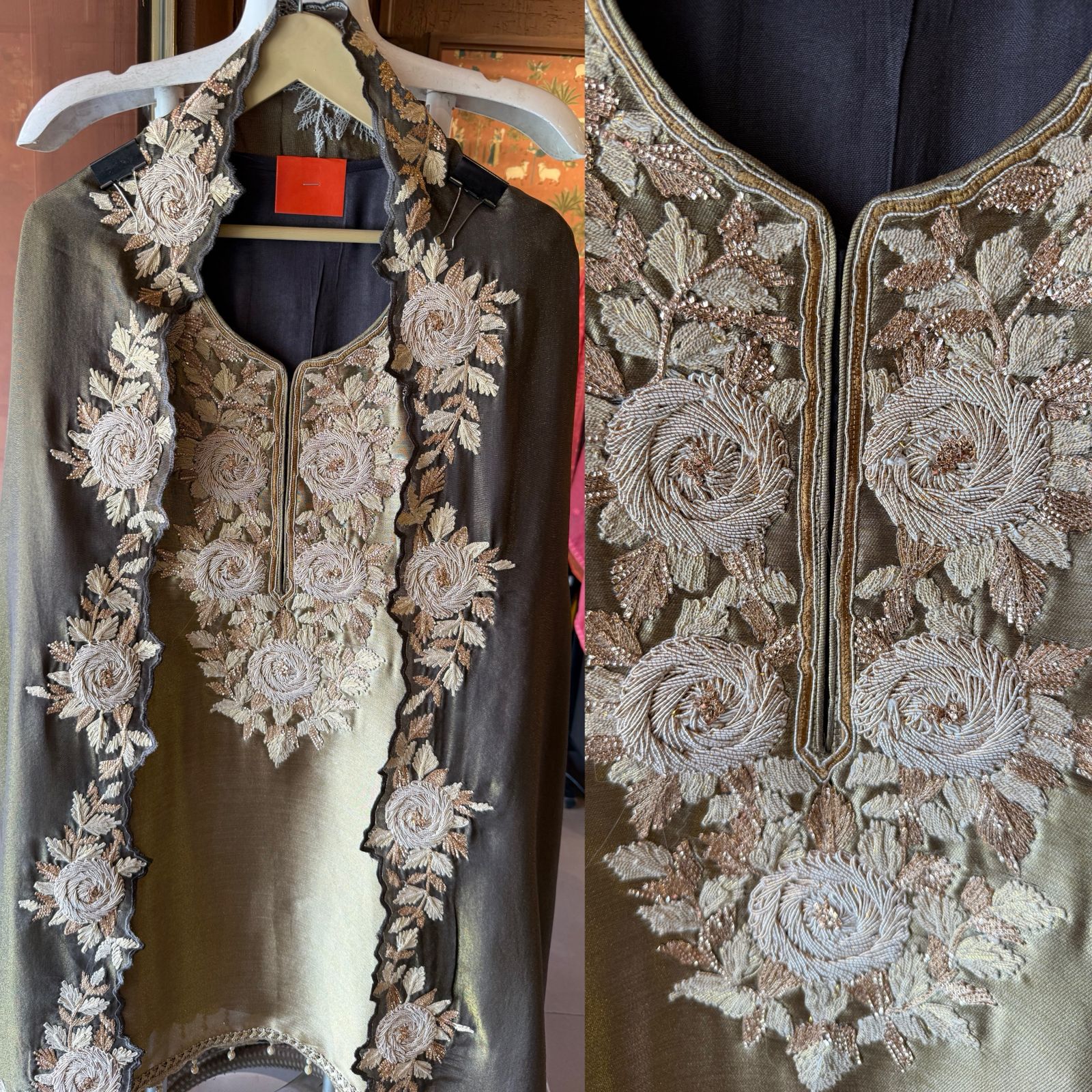 Lightweight crinkled Mul cotton Suit