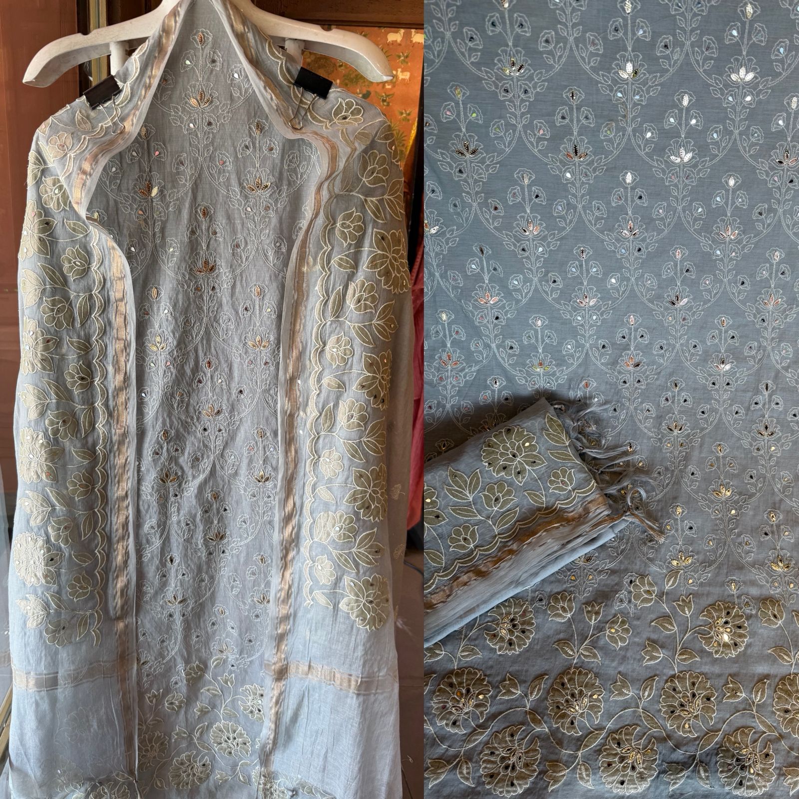 Elegant Mul Chanderi suit