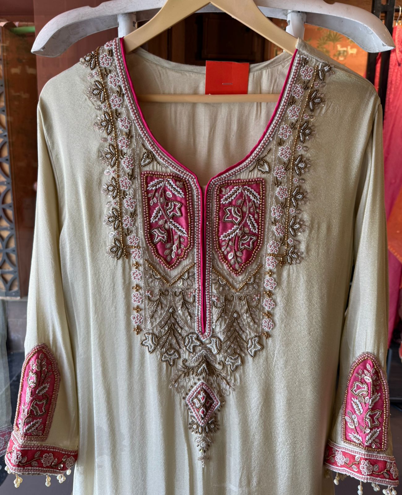 Ivory Hand-Embellished Long dress