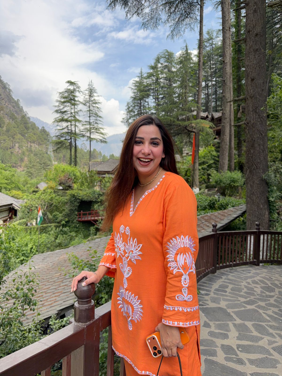 Orange Embroidered COORD SET