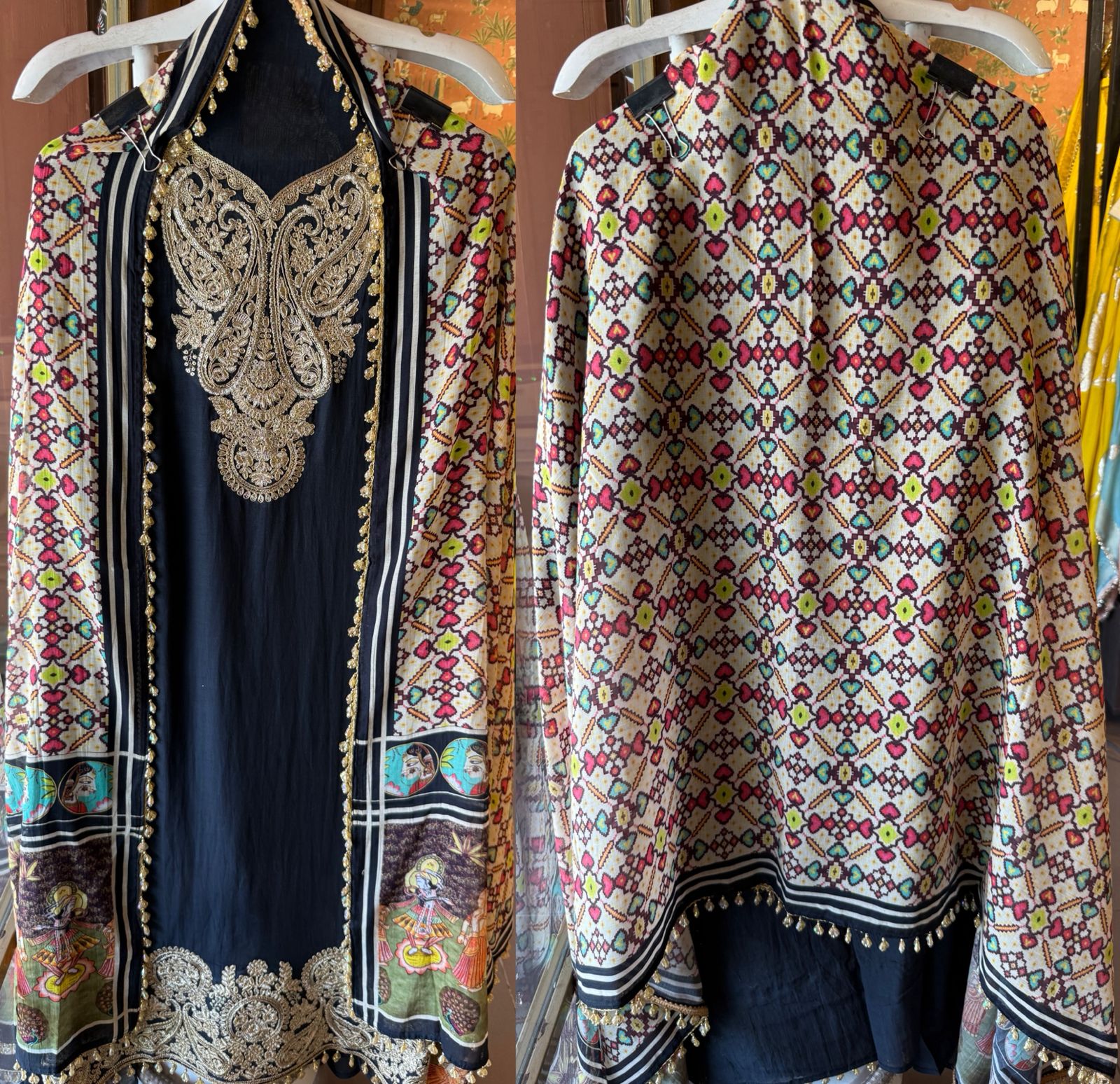 Mul cotton Embroidered Suit