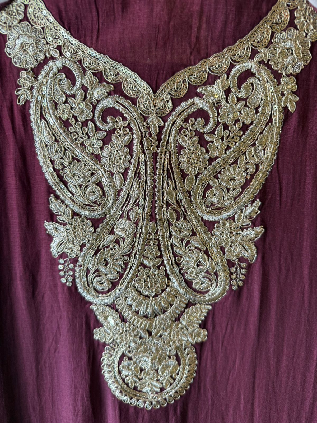 Mul cotton Embroidered Suit