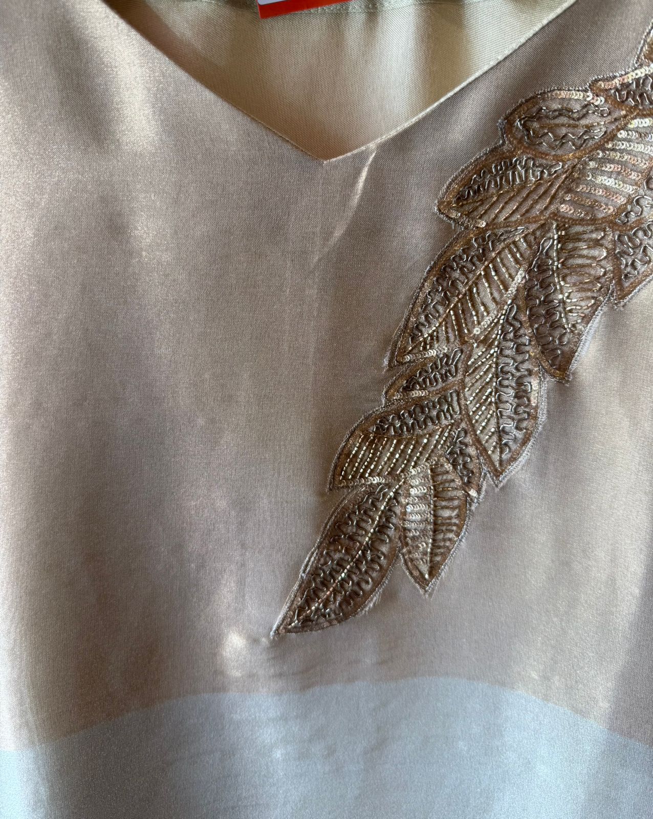 Hand Embroidered Leaf Motif Two Piece set