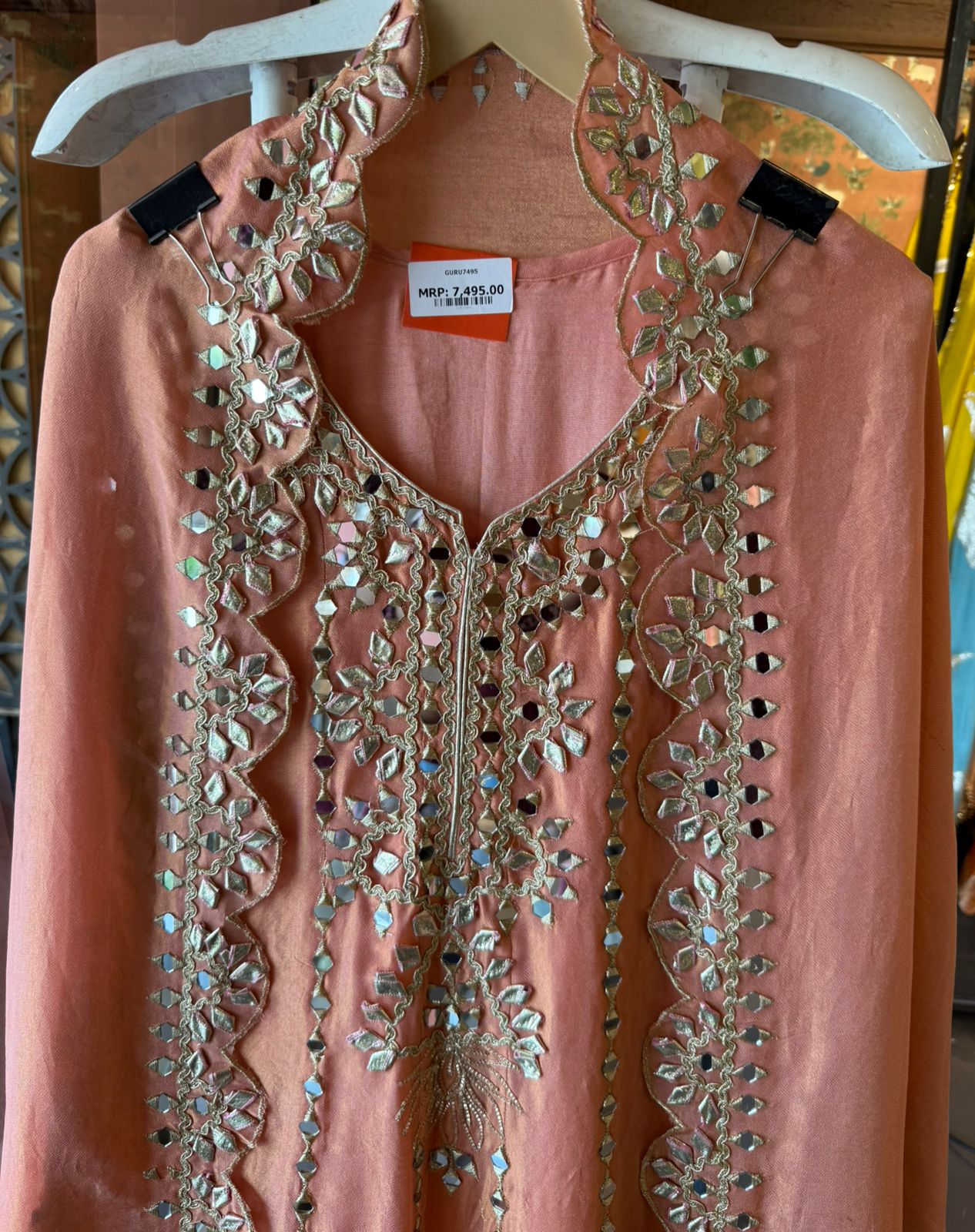 Pure shimmer tissue Stitched Anarkali