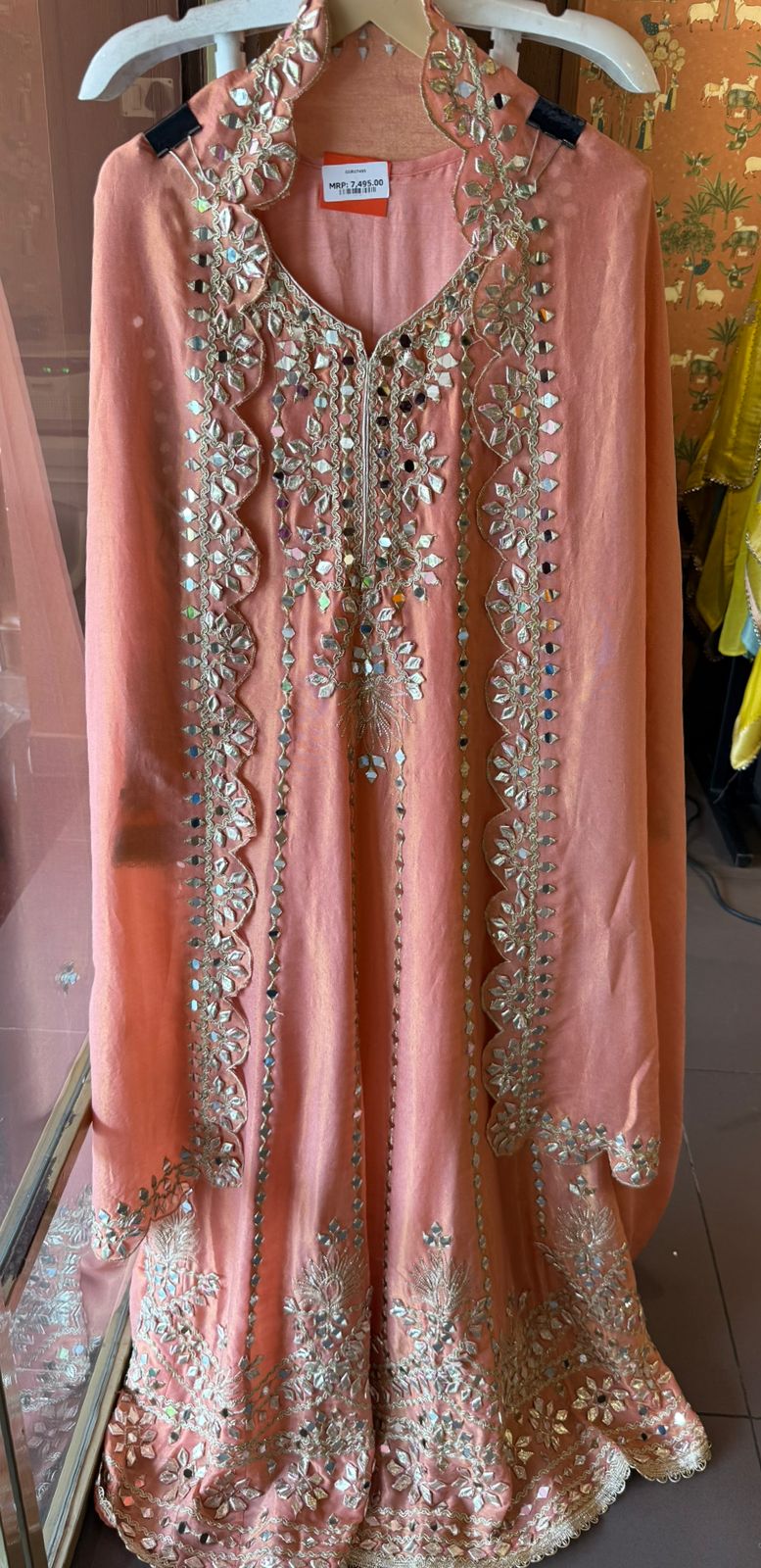 Pure shimmer tissue Stitched Anarkali