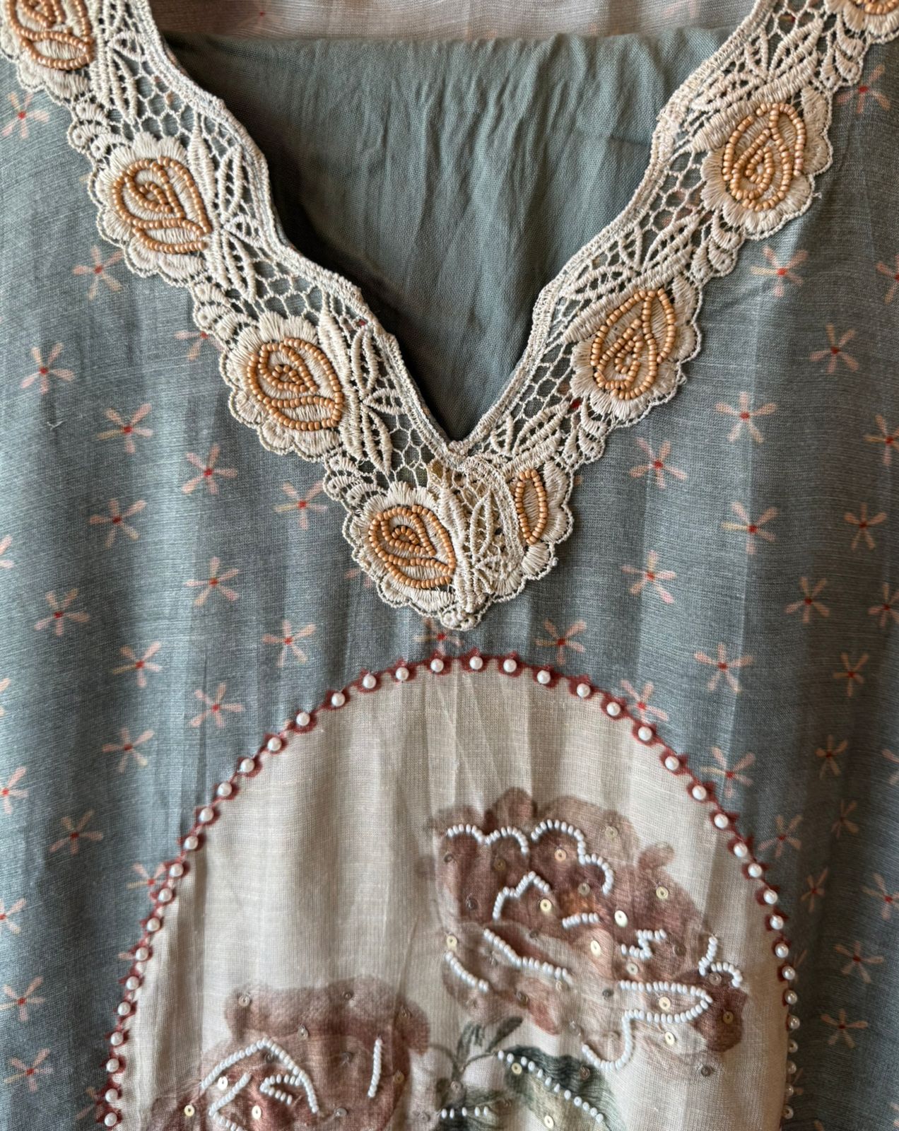 Floral Digiral Printed pure Linen Suit Set