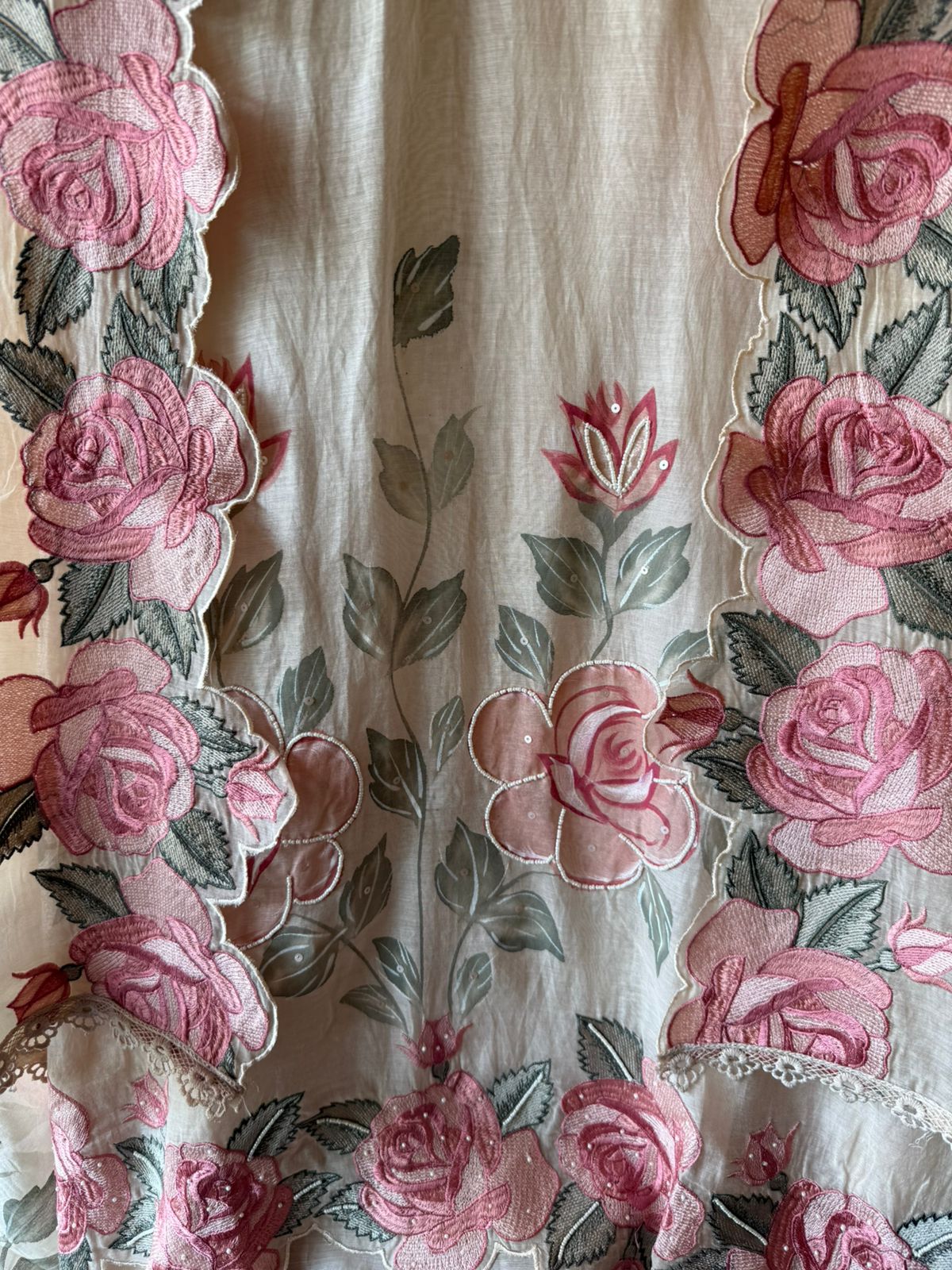 Floral Embroidered cutwork Suit set