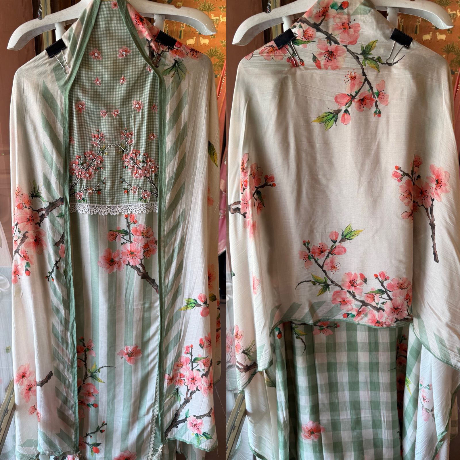 Mint Green Floral Printed Suit