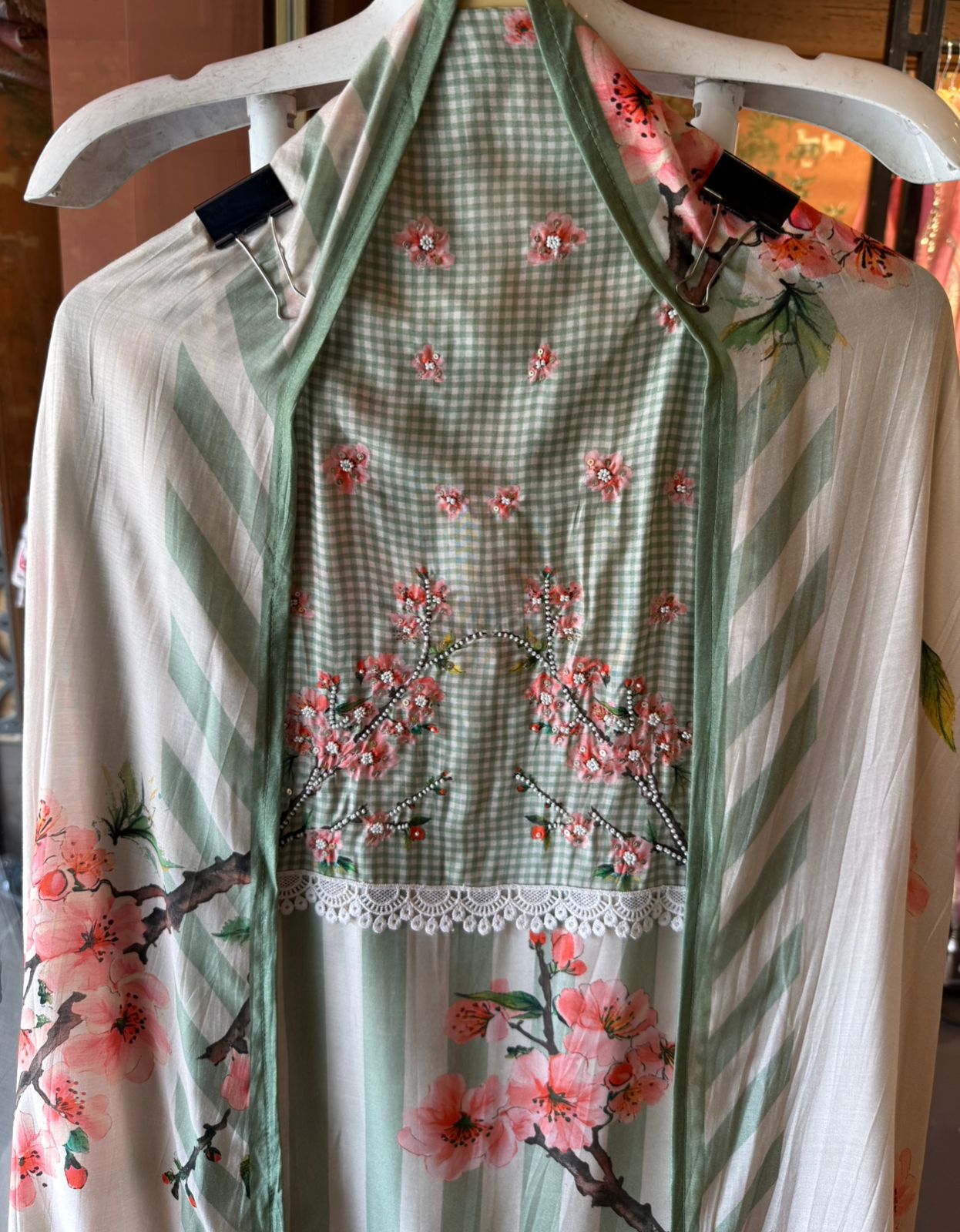 Mint Green Floral Printed Suit