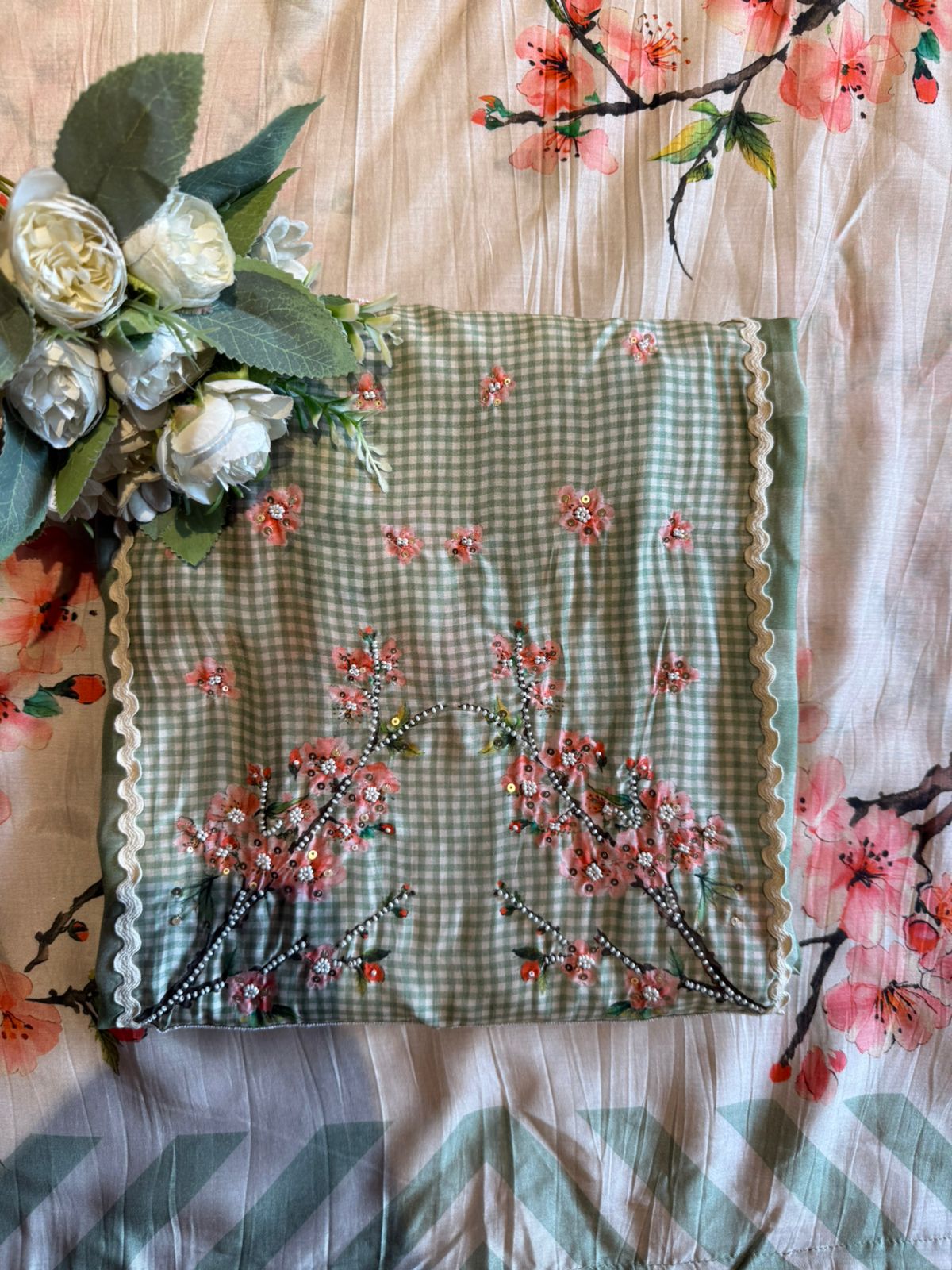 Mint Green Floral Printed Suit