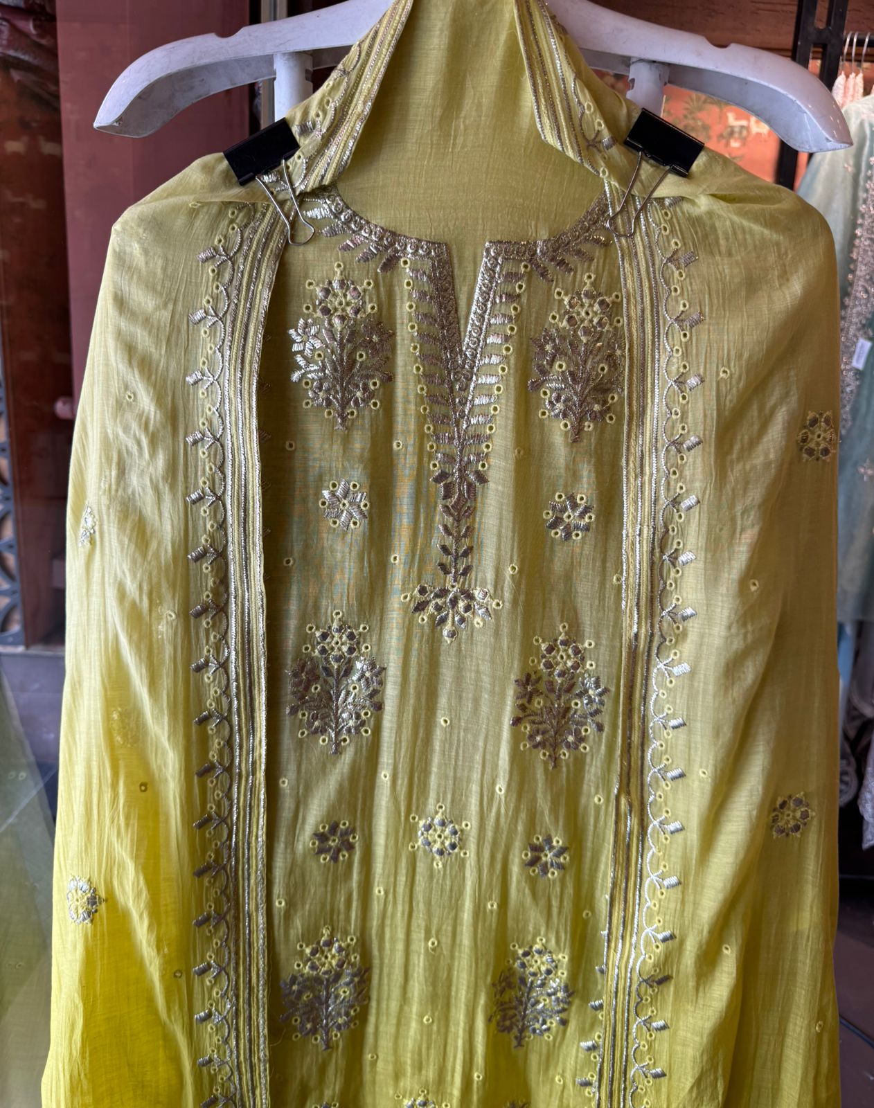 Ombre shaded Embroidered Suit Set