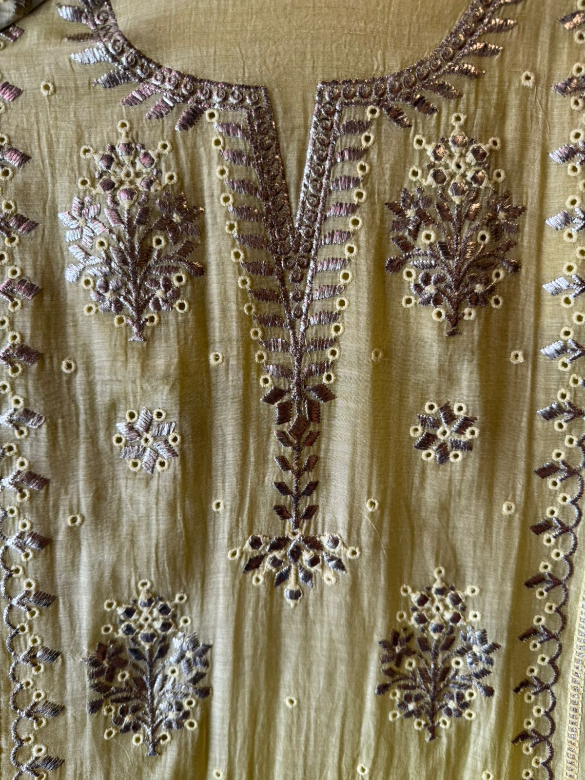 Ombre shaded Embroidered Suit Set