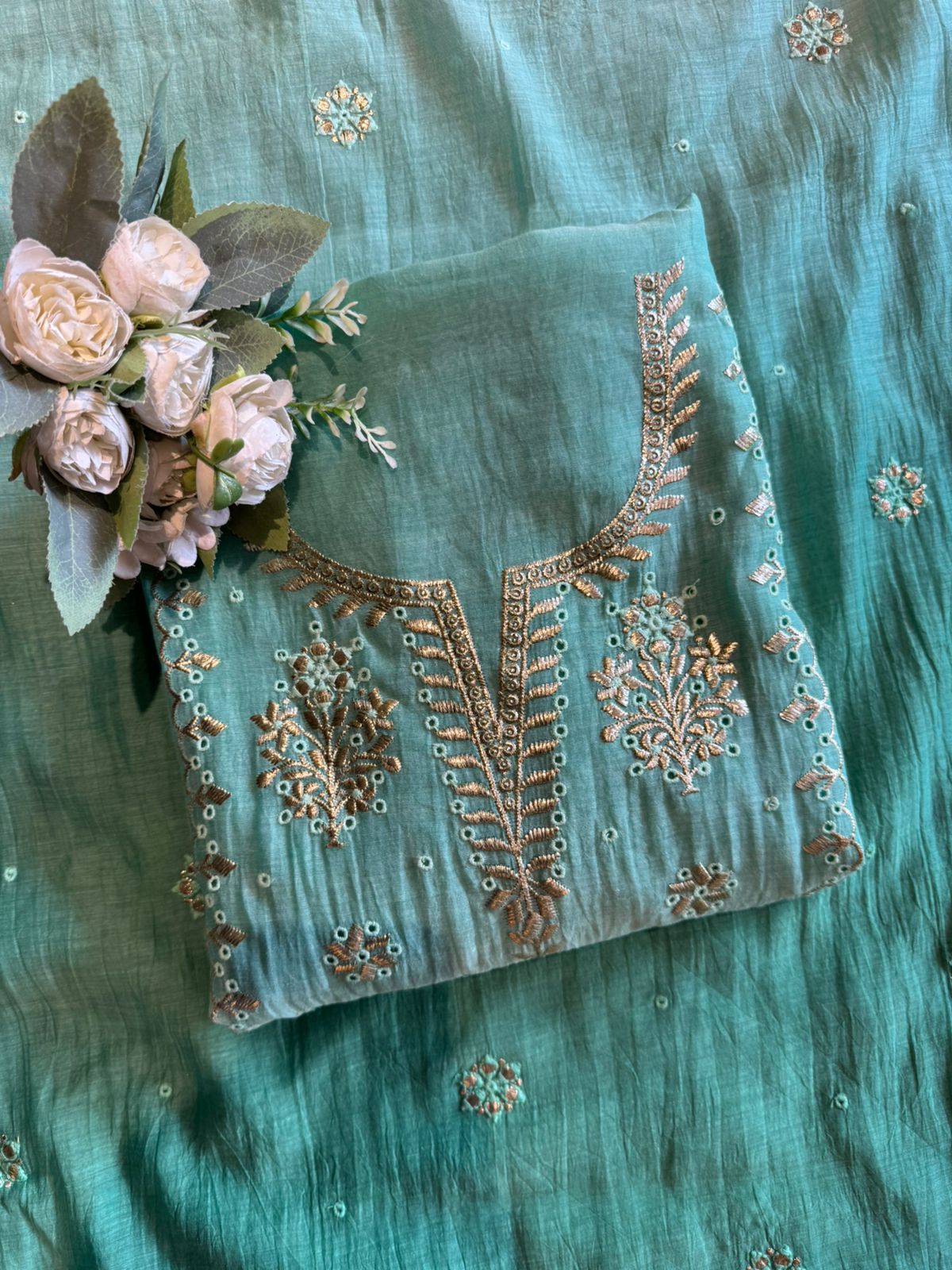 Ombre shaded Embroidered Suit Set