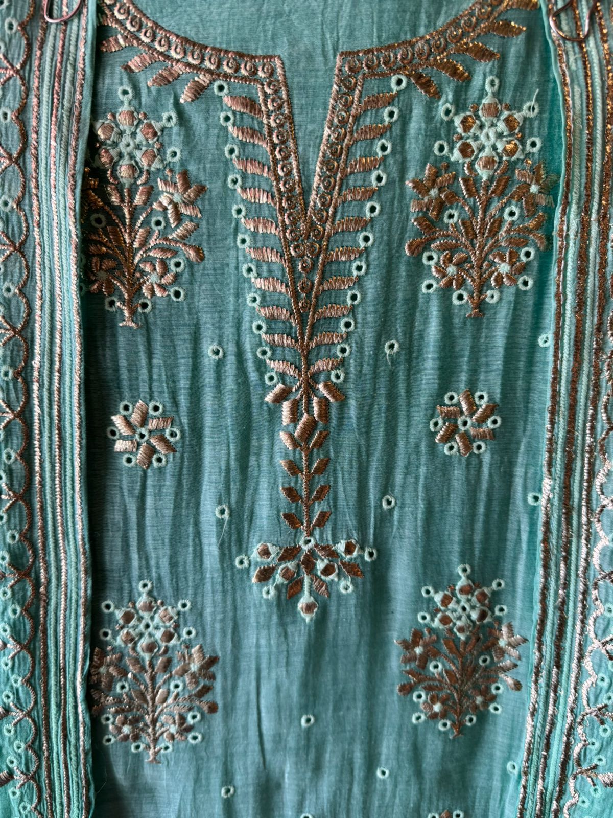 Ombre shaded Embroidered Suit Set