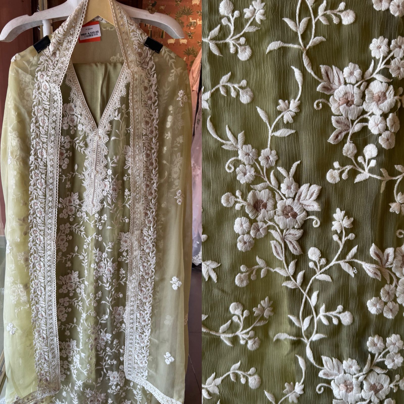 Beautiful Thread embroidered designer Suit Set