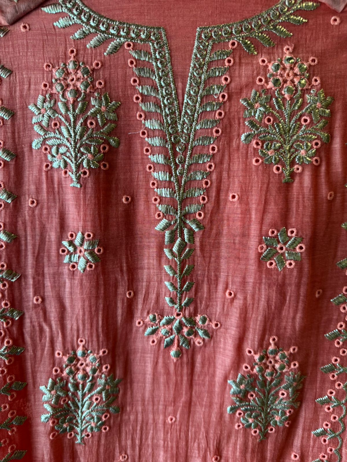 Ombre shaded Embroidered Suit Set