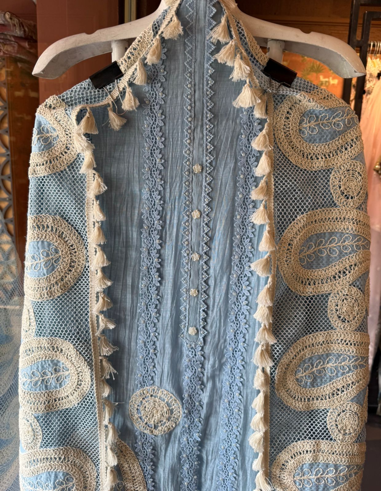 Hand-Dori Embroidered Unstitched Suit set