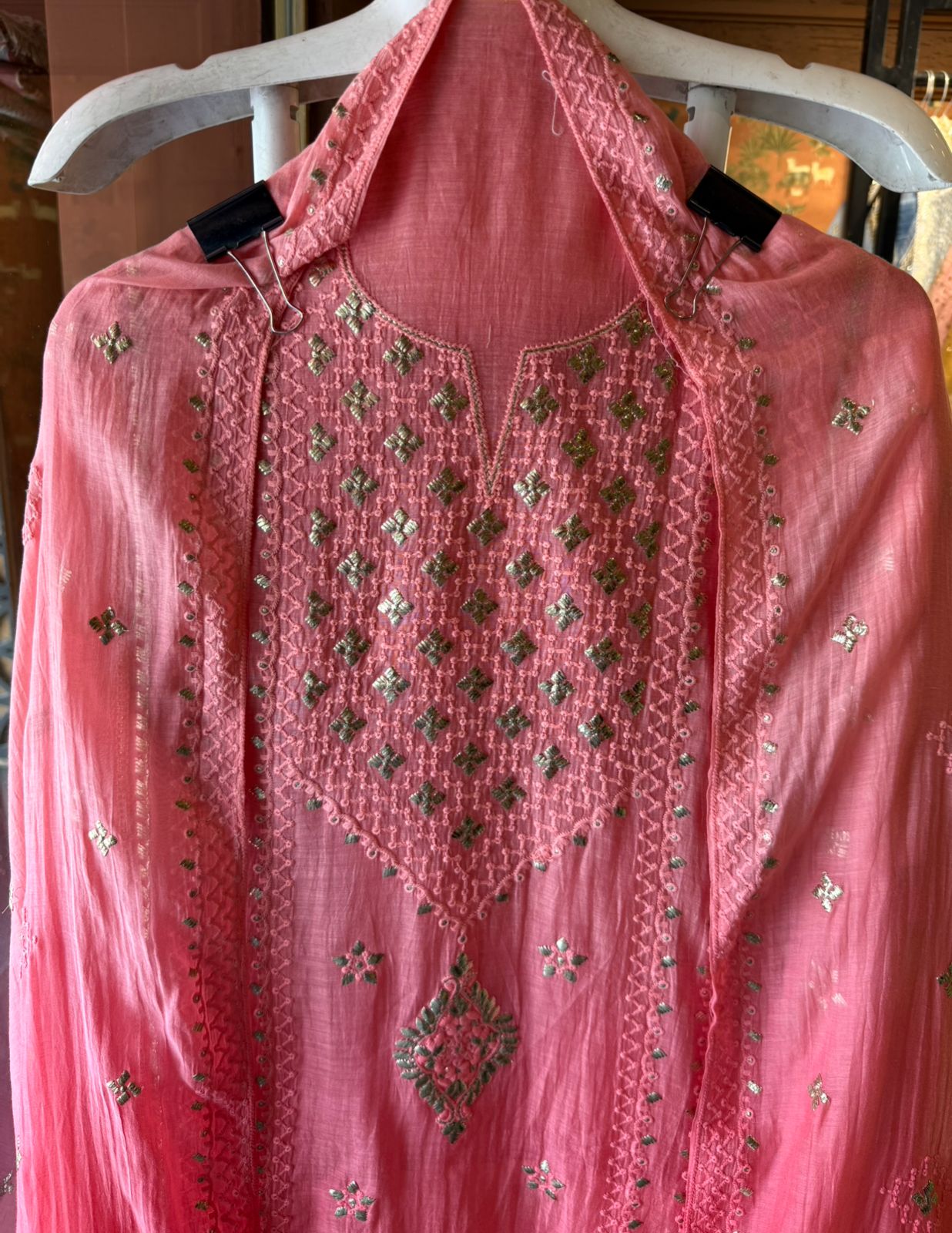 Chickenkaari Ombre shaded Embroidered Suit