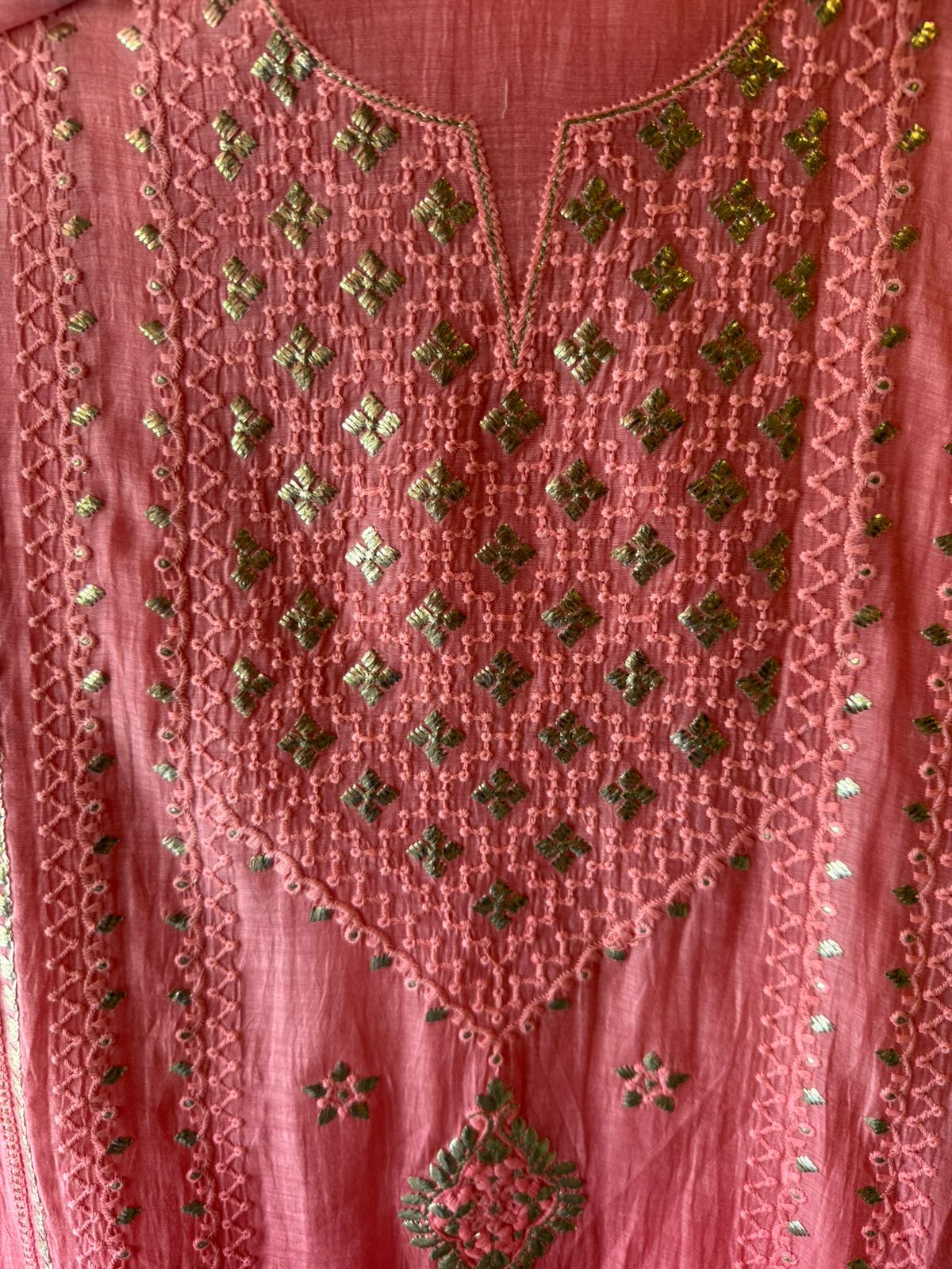Chickenkaari Ombre shaded Embroidered Suit