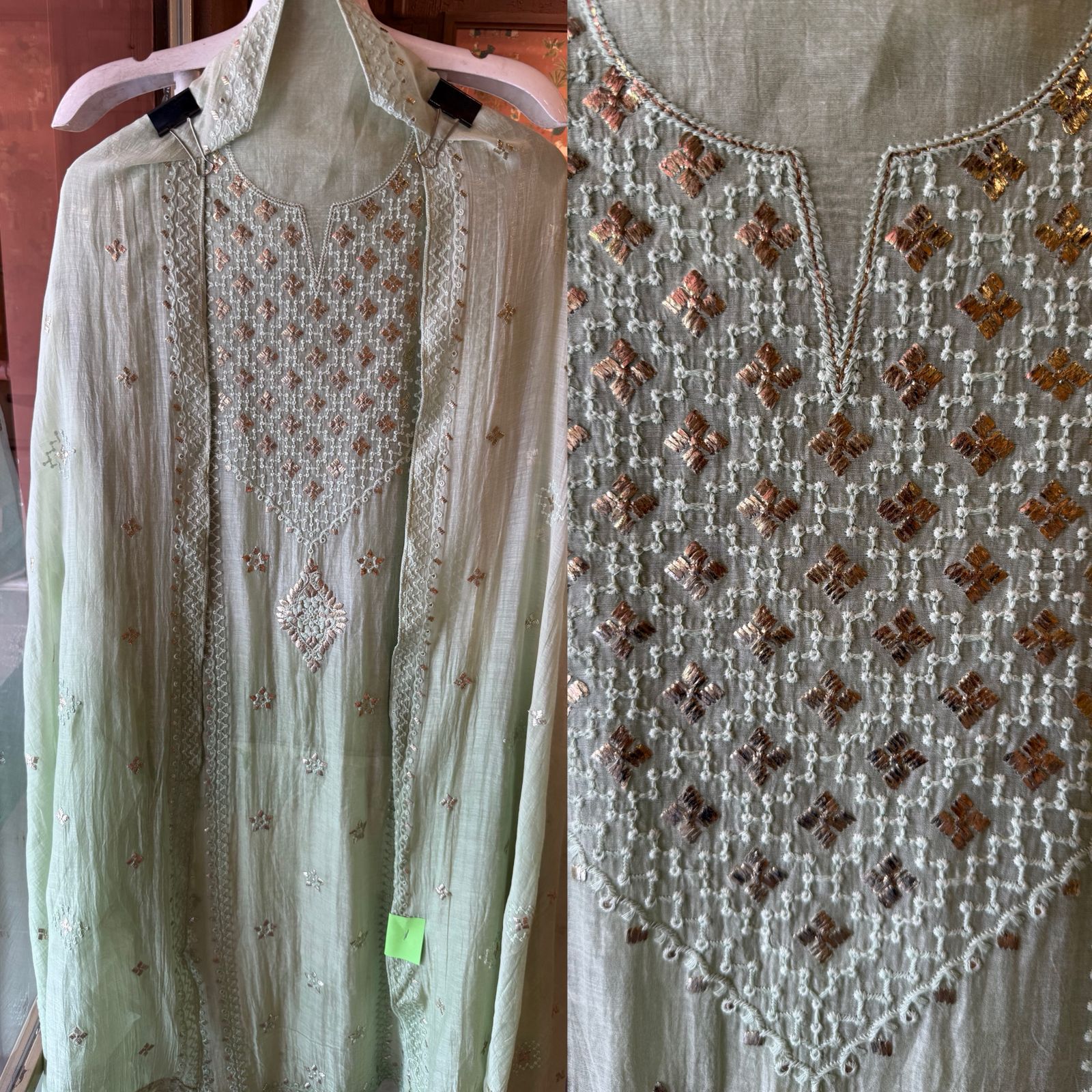 Chickenkaari Ombre shaded Embroidered Suit