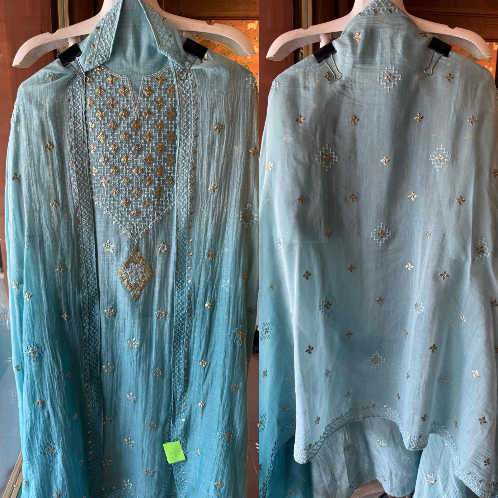 Chickenkaari Ombre shaded Embroidered Suit