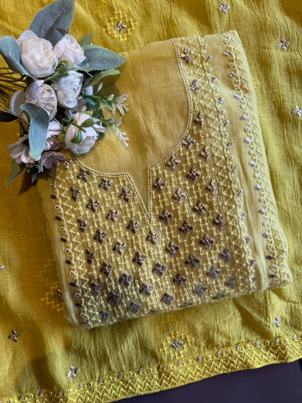 Chickenkaari tone on tone Embroidered Suit