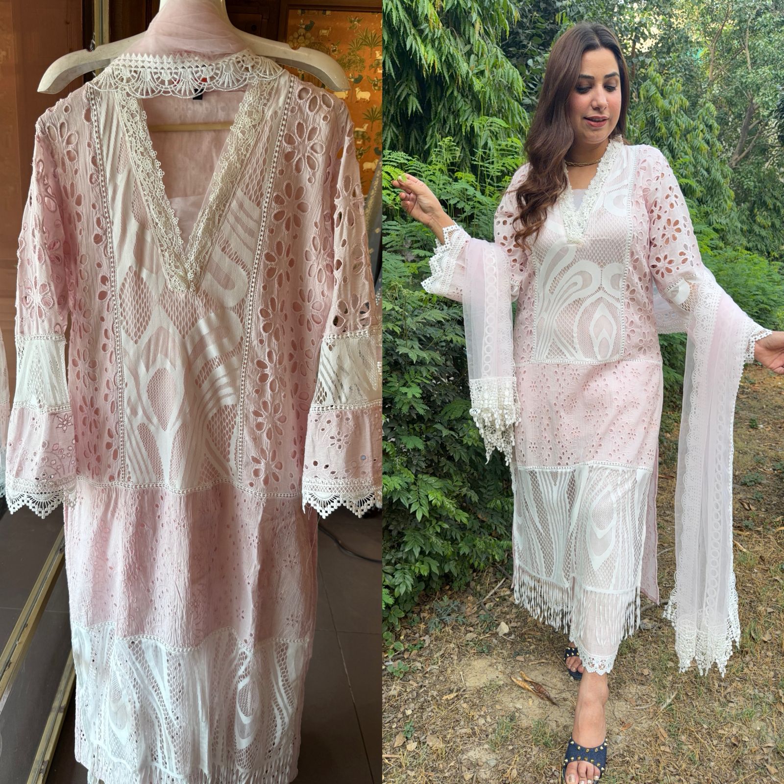 PURE HAKUBA CHICKEN PAKISTANI DESIGNER STITCHED SETS