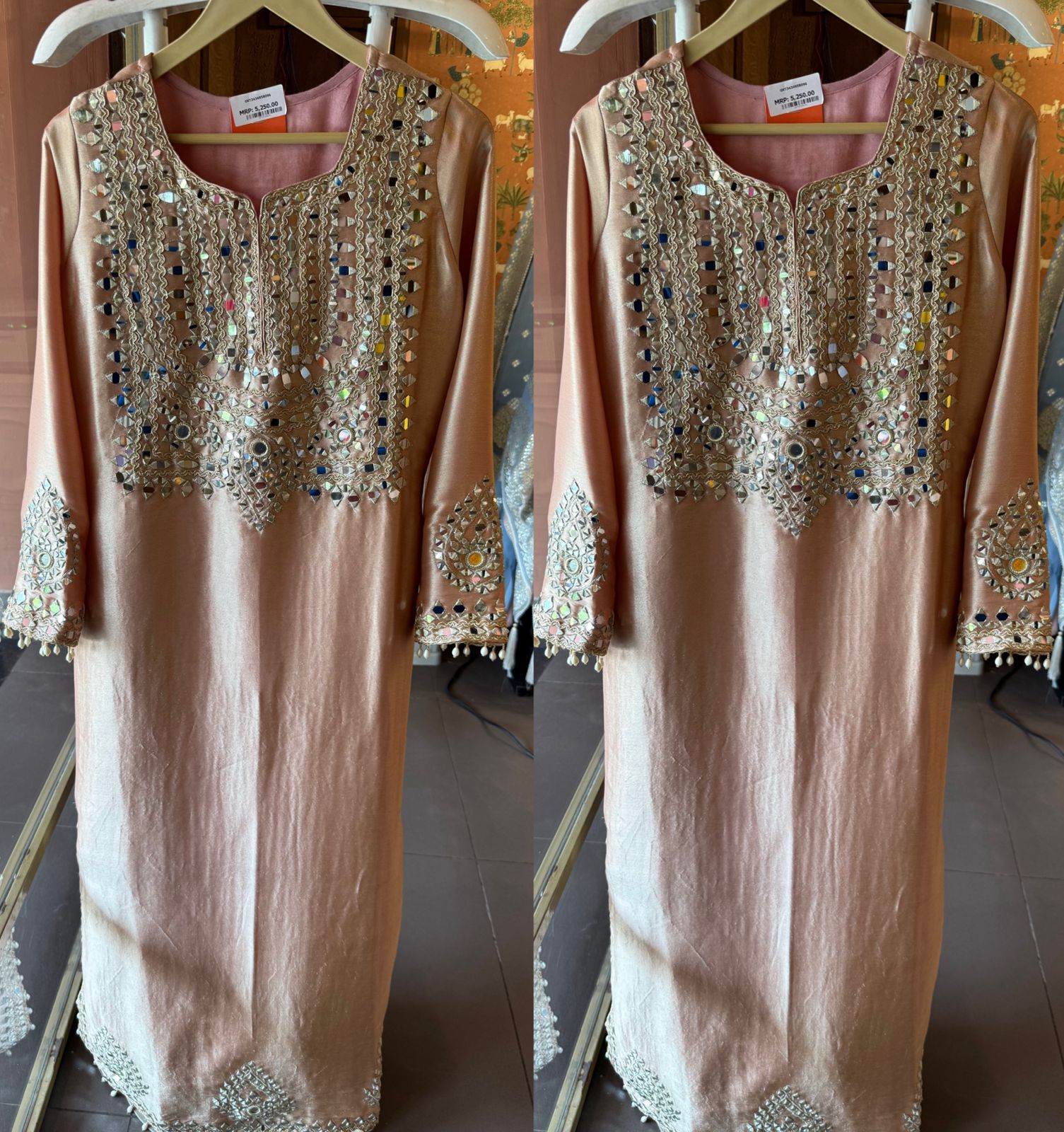 Elegant straight-cut festive long Dress