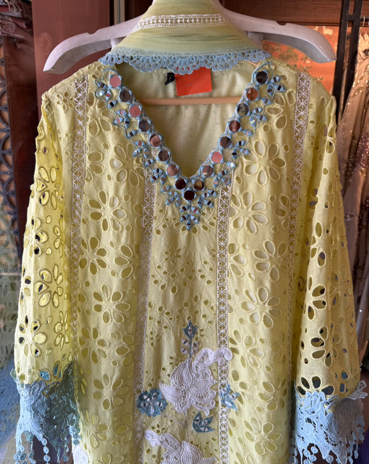 Hakuba cotton Schiffli Embroidered 3 Piece set