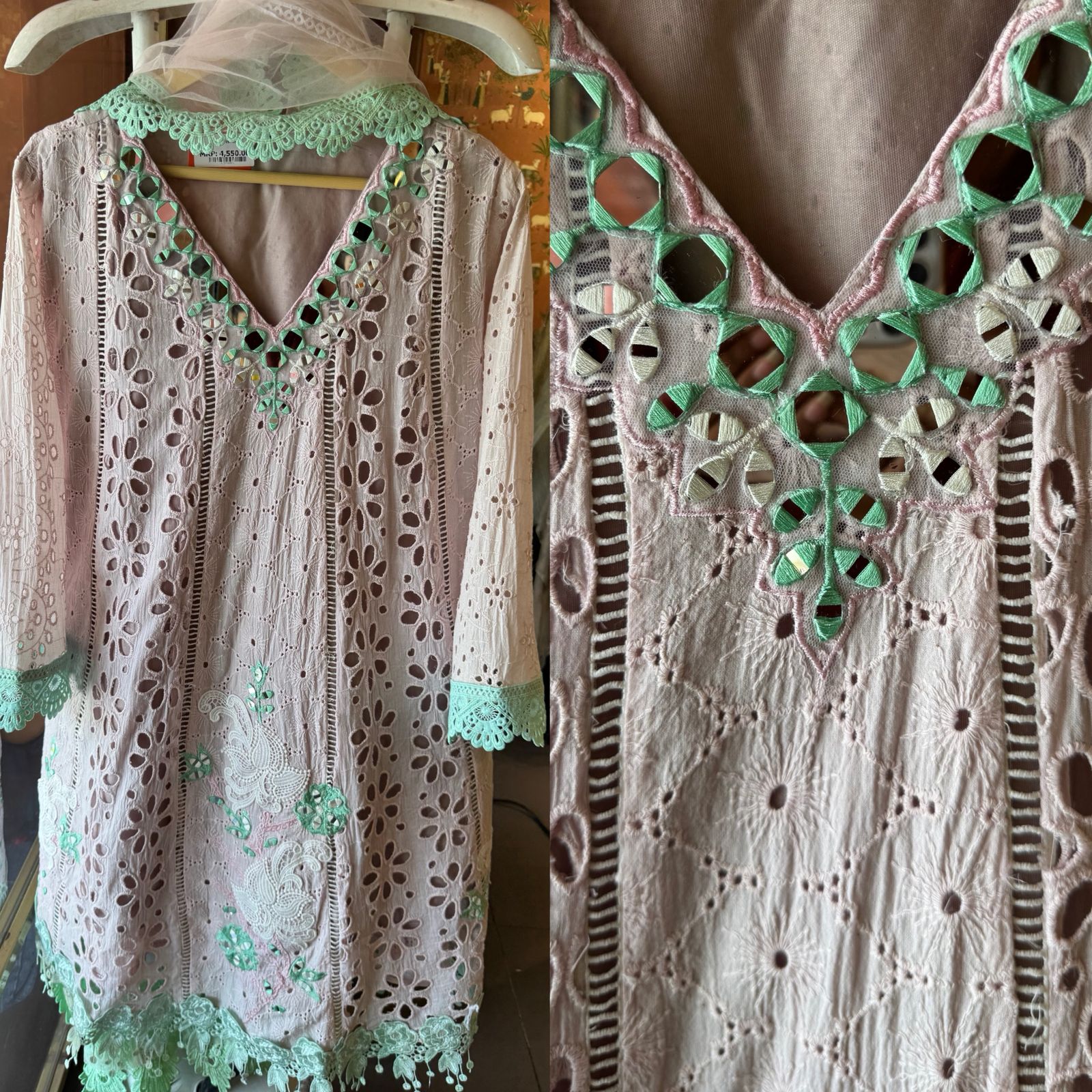 Hakuba cotton Schiffli Embroidered 3 Piece set