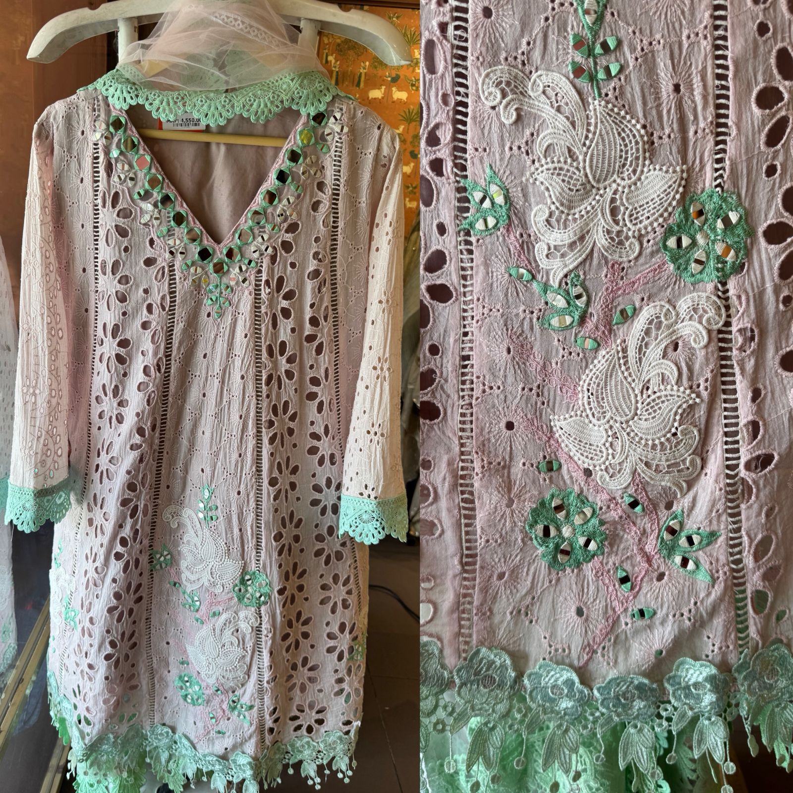 Hakuba cotton Schiffli Embroidered 3 Piece set