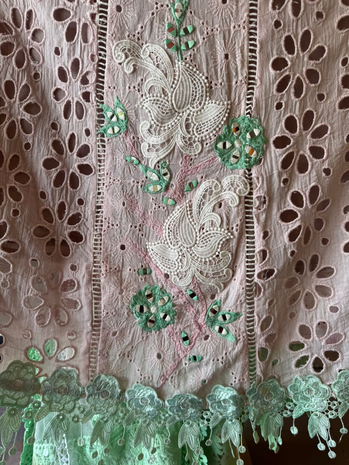 Hakuba cotton Schiffli Embroidered 3 Piece set