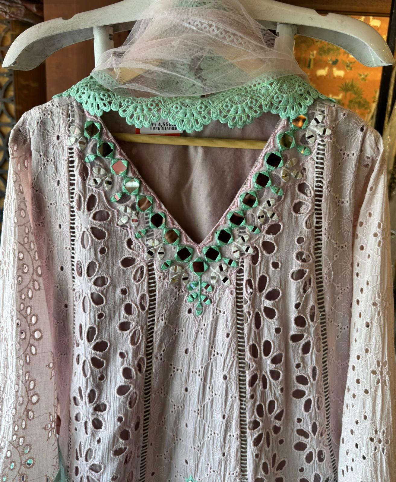 Hakuba cotton Schiffli Embroidered 3 Piece set
