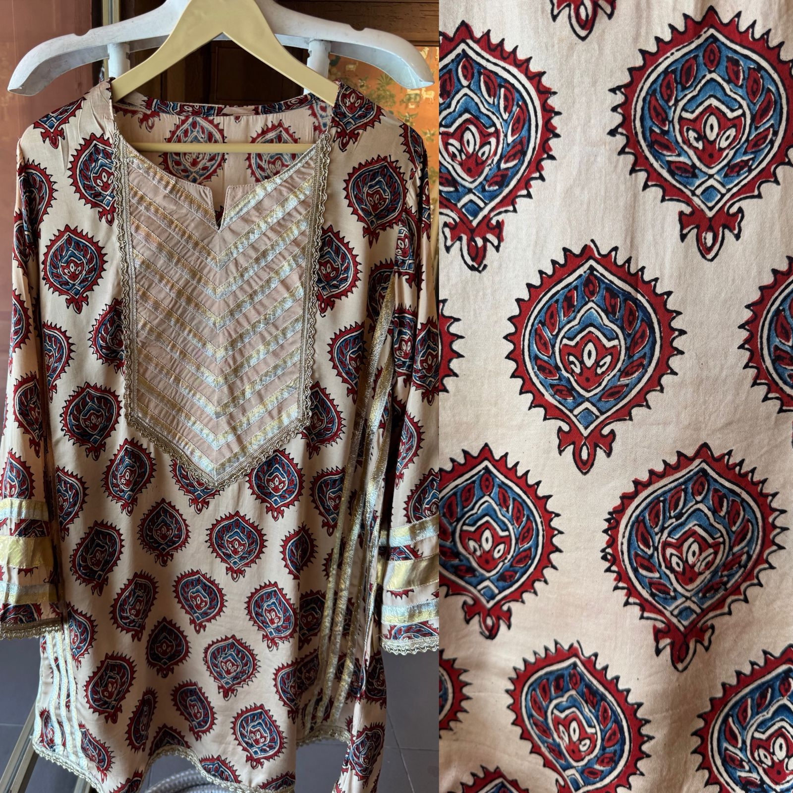 Midnight Ajrakh Inspired Kurta Set