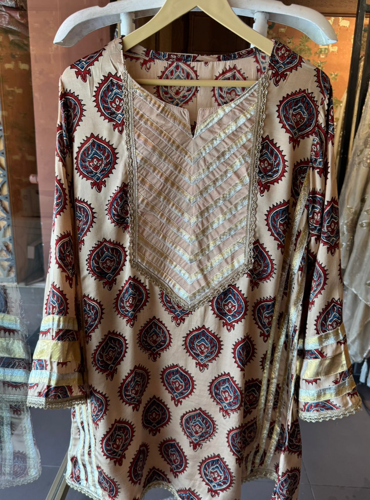 Midnight Ajrakh Inspired Kurta Set