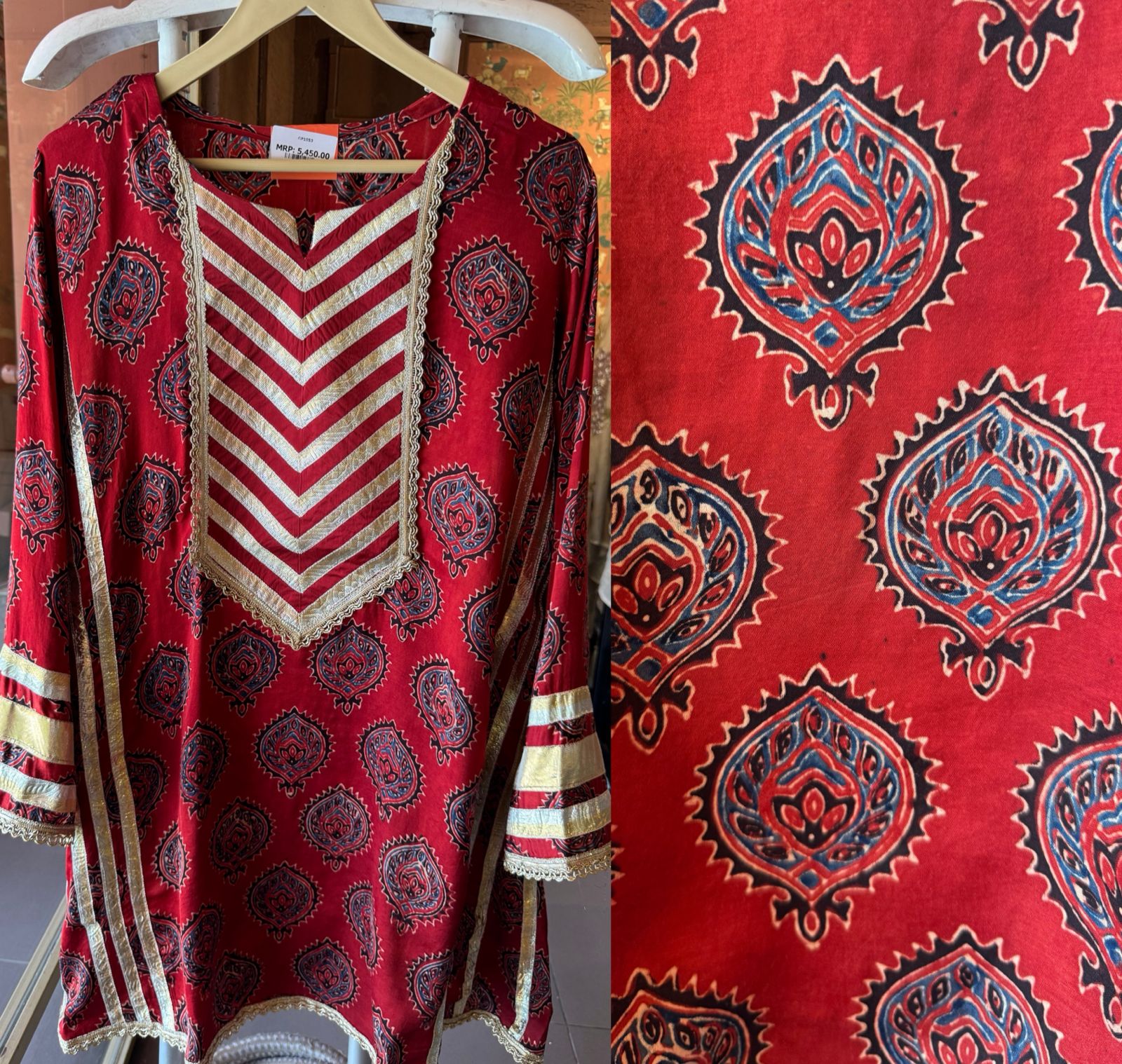 Midnight Ajrakh Inspired Kurta Set