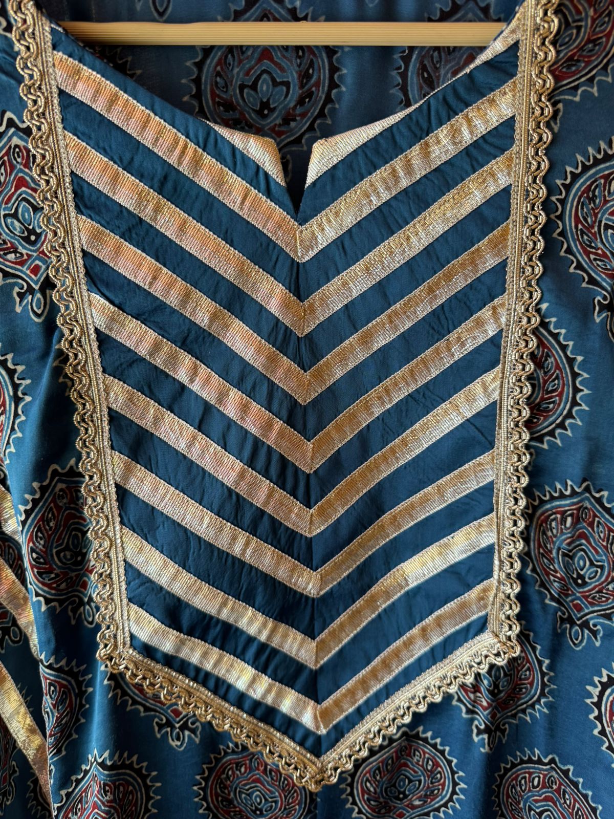 Midnight Ajrakh Inspired Kurta Set
