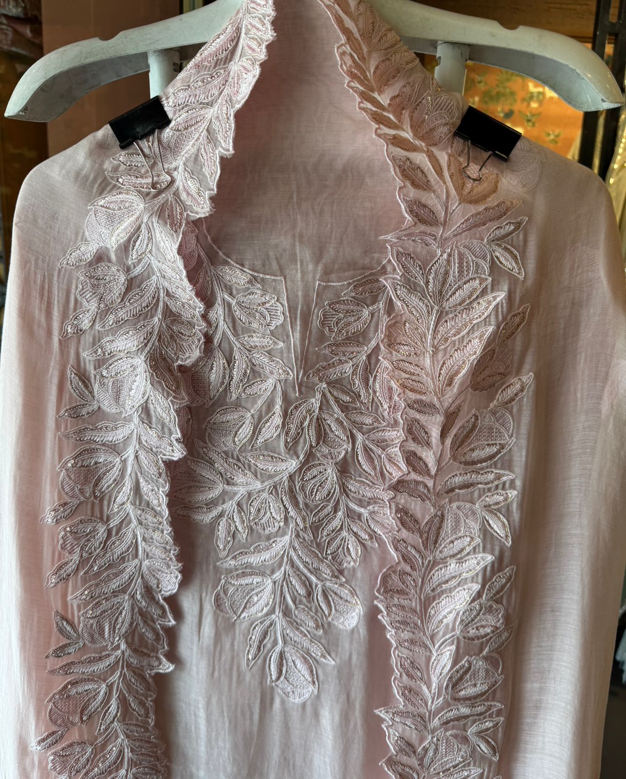 Mul cotton Chanderi unstitched Suit