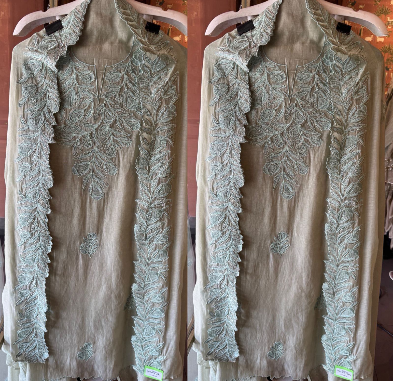 Mul cotton Chanderi unstitched Suit