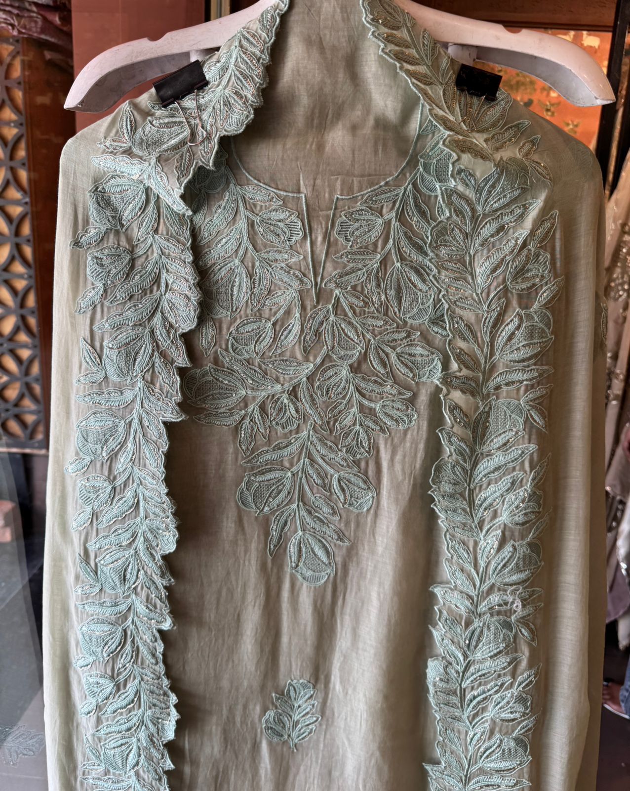 Mul cotton Chanderi unstitched Suit
