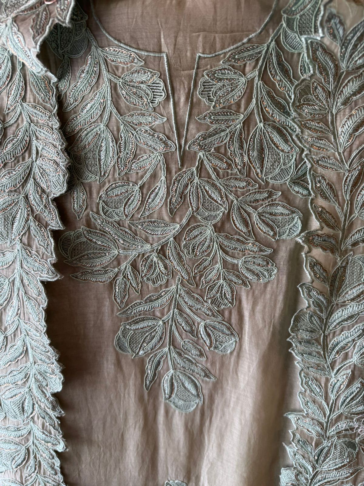 Mul cotton Chanderi unstitched Suit