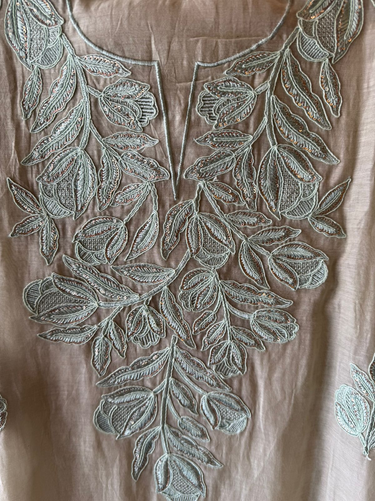 Mul cotton Chanderi unstitched Suit