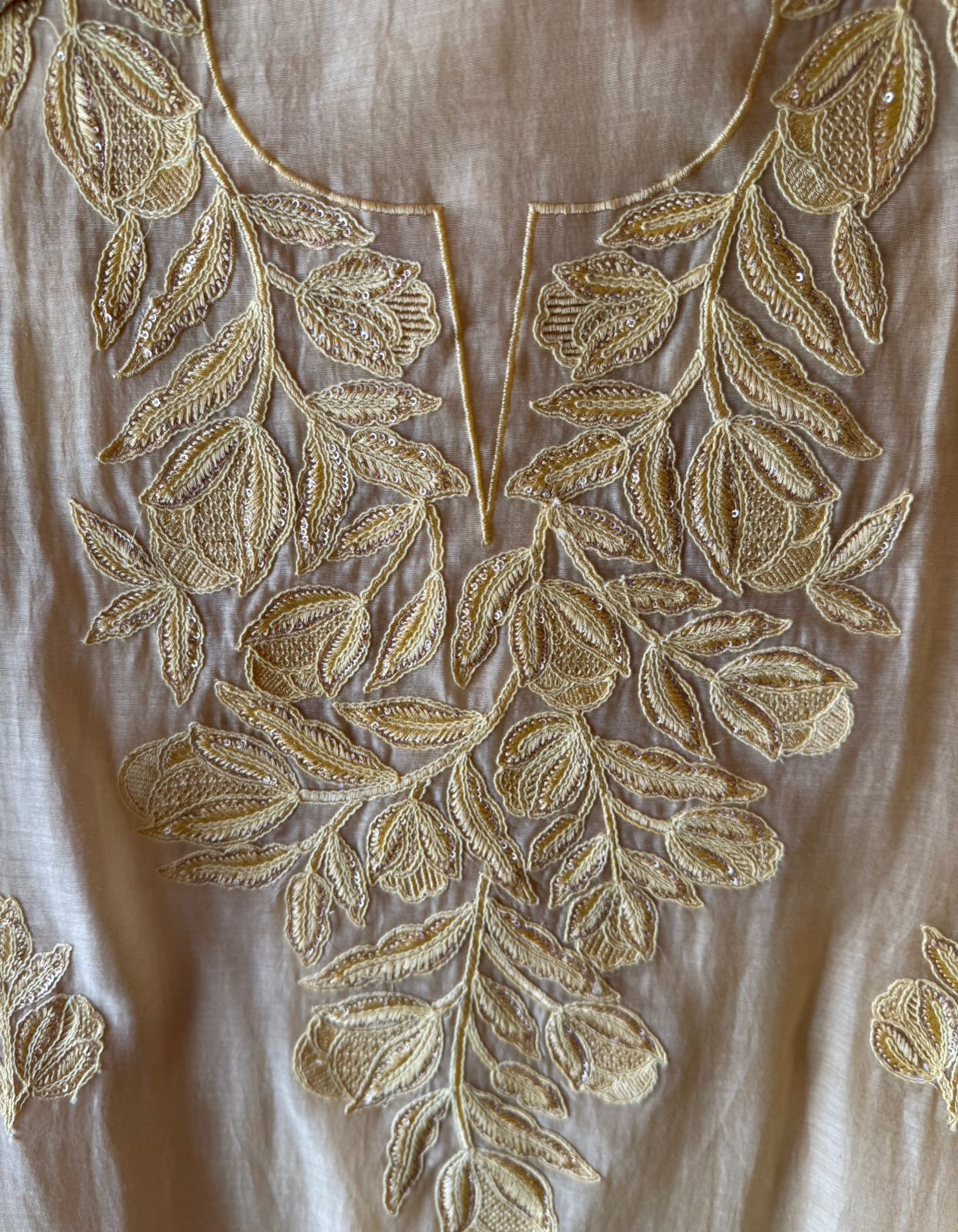 Mul cotton Chanderi unstitched Suit