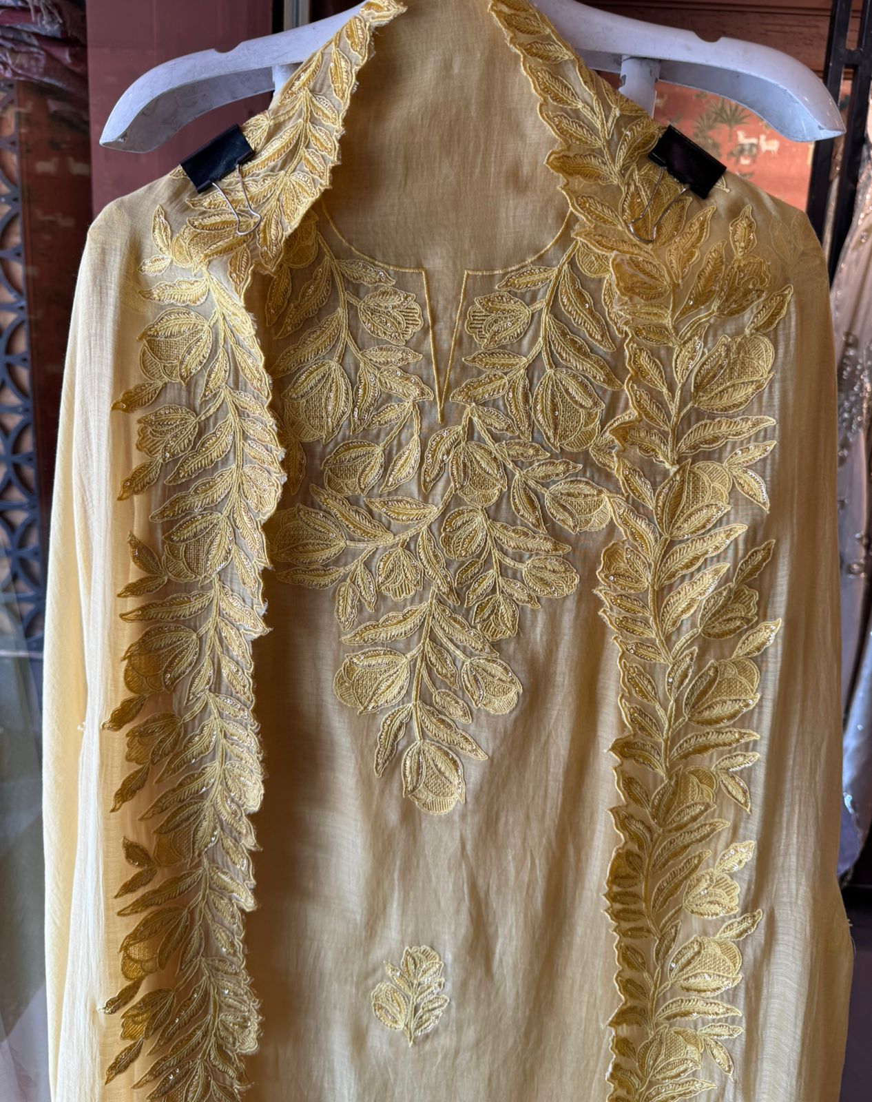 Mul cotton Chanderi unstitched Suit